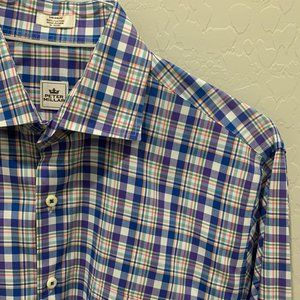 PETER MILLAR Men's Long Sleeve Button Down Collar Dress Shirt LIKE NEW EUC